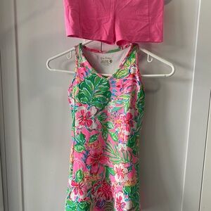 Lilly Pulitzer Pink and Green Floral Kids Dress